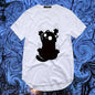 Fashion Breathable Loose Casual Round-Neck WomenT-shirt Creative Cat Pattern Printing Top Harajuku Aesthetics Vintage Gothic Tee