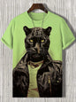 Funny Men's Animal Cat Printed T Shirt Short Sleeved Tees Tops 3D Print O-Neck Shirts Party Summer Casual Men's Clothing Apparel