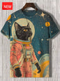 Men's Funny Animal Cat Print T-Shirt 3D Print Short Sleeve T-Shirt Top New In Oversized O-Neck T-Shirt For Men Streetwear