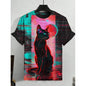 Unisex 2025 T Shirt Men Women Vintage Cartoon Cat 3d Printed T Shirts For Casual Fashion Funny Shirt Tops Tees Male Clothing 6xl