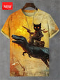 Men's Funny Animal Cat Print T-Shirt 3D Print Short Sleeve T-Shirt Top New In Oversized O-Neck T-Shirt For Men Streetwear