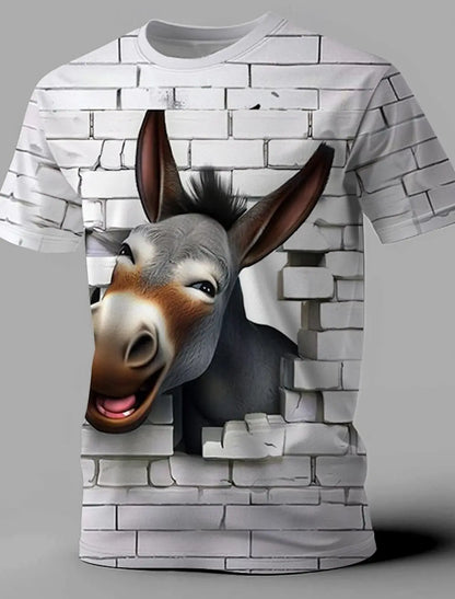 Funny Cat Tshirt For Men Graphic Short Sleeve T Shirts Harajuku Street Animal Personality Design 2025 Fashion Tee Tops Summer