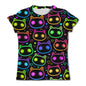 Kids' Fun Cat Graffiti Graphic T-shirt Summer Casual Short Sleeve Girl Loose T shirts 3-12Y Boys 3D Printed Clothing Cartoon Top