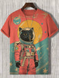 3D Print Funny Cat Graphic T Shirt Men Fashion Short Sleeve Tops O-Neck Tees Shirts Street Hip Hop Summer Casual Men's Clothing