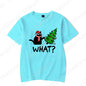 Christmas Black Cat Christmas Tree Print T-shirts Women Summer Short Sleeve Round Neck Loose T-Shirts Creative Personalized Tops