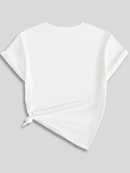 Women's Casual Cats Smoke Print Graphic Short Sleeve T-Shirt Graphic Tees Women Tops Fashionable